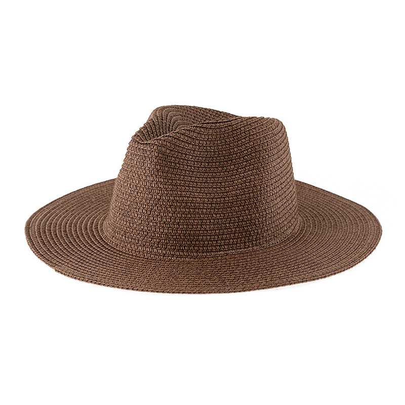 Wide Brim Straw Panama Fedora Beach Sun Hat 8