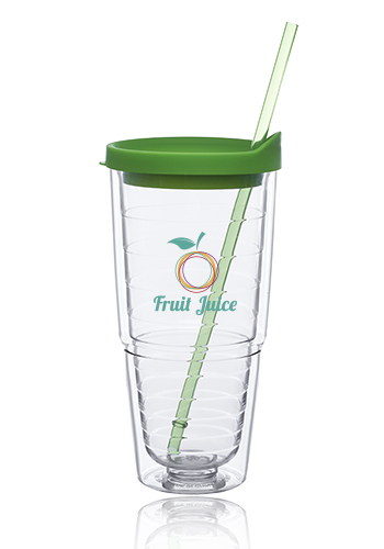 24 oz. Double Wall Solid Clear Orbit  Acrylic Tumblers 1