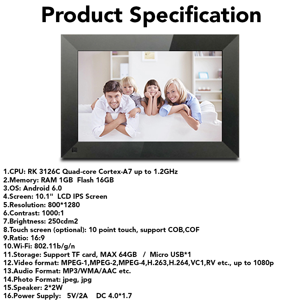 10" Wi-Fi Digital Picture Frame – App-Controlled, Remote Photo & Video Updates 37