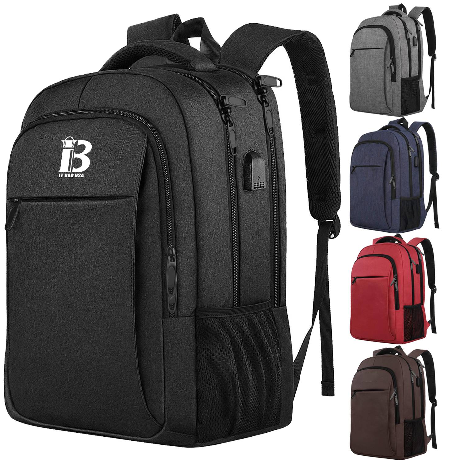 Business Anti Theft Laptop Backpack with USB Charging Port 12