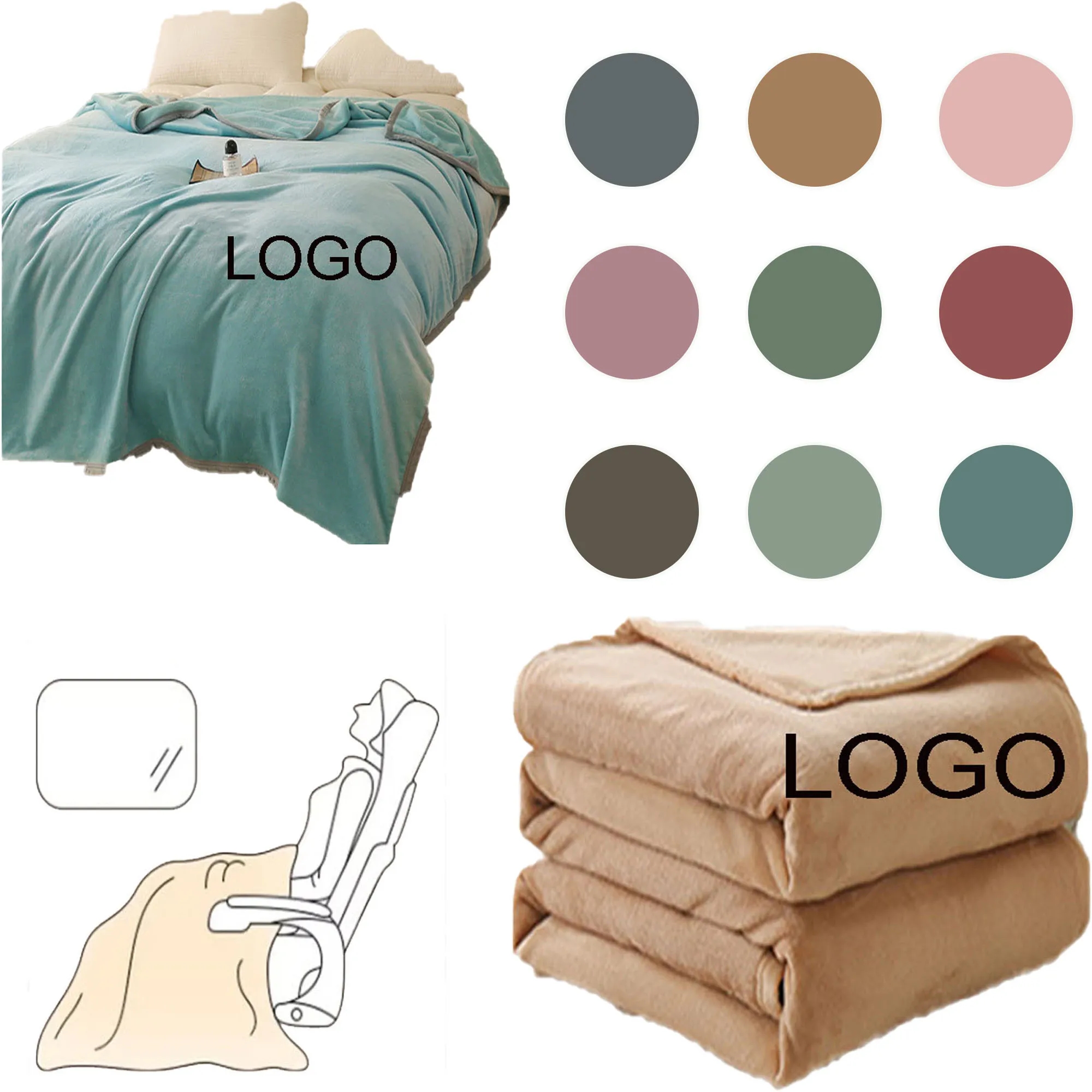 Spot Sofa Travel Milk Velvet Blanket