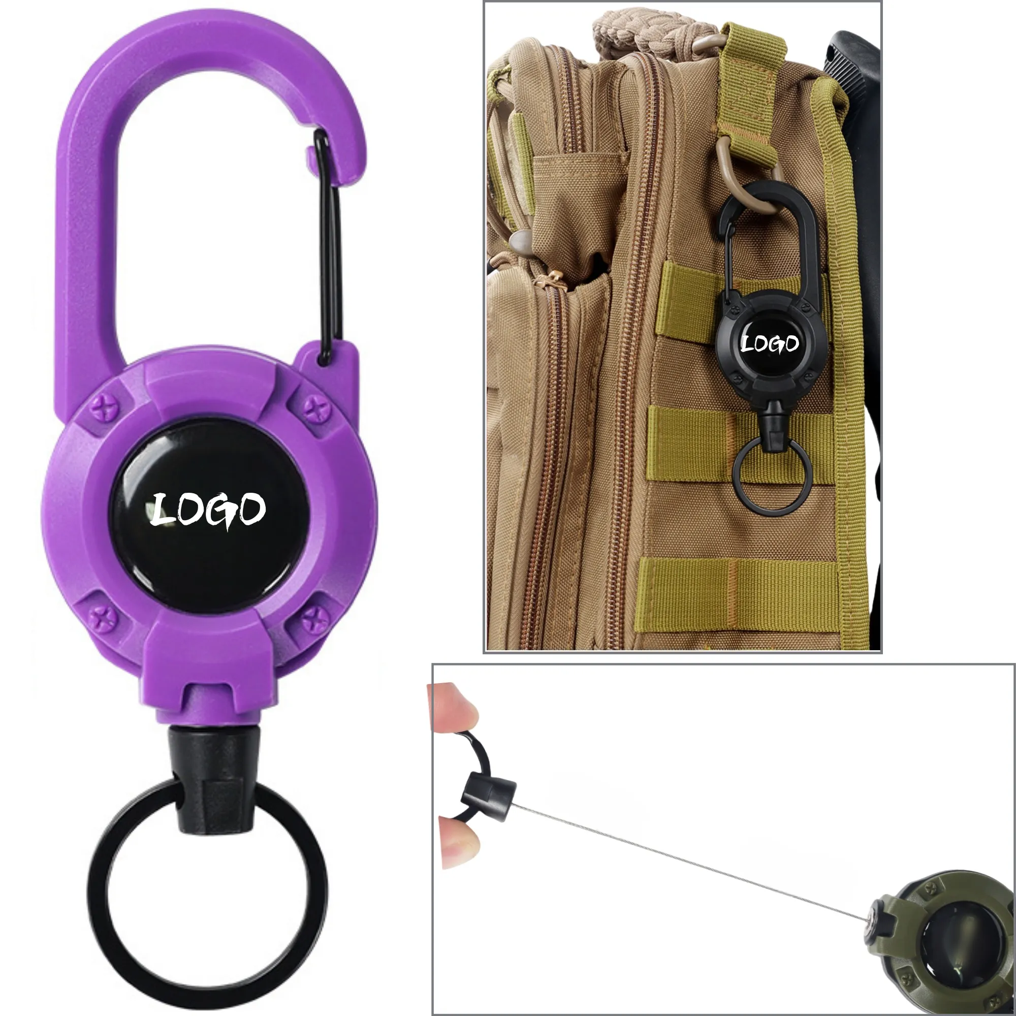 Custom Round PU Leather Keychain 5