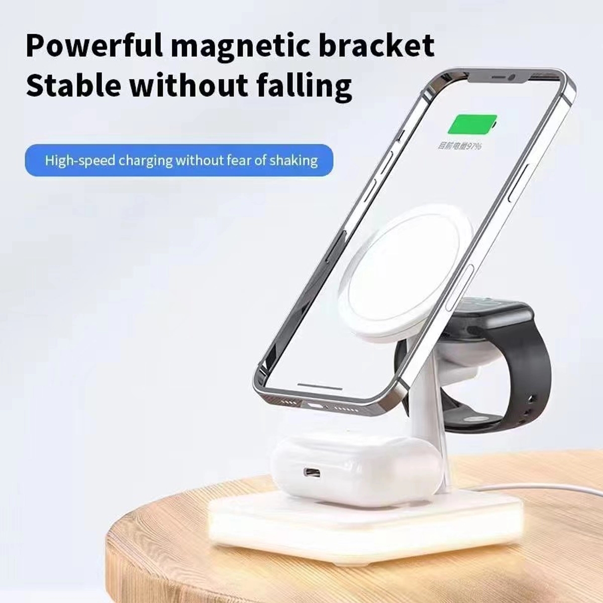 15W 4 in 1 Magnetic Wireless Charger Fast Charging Station 1