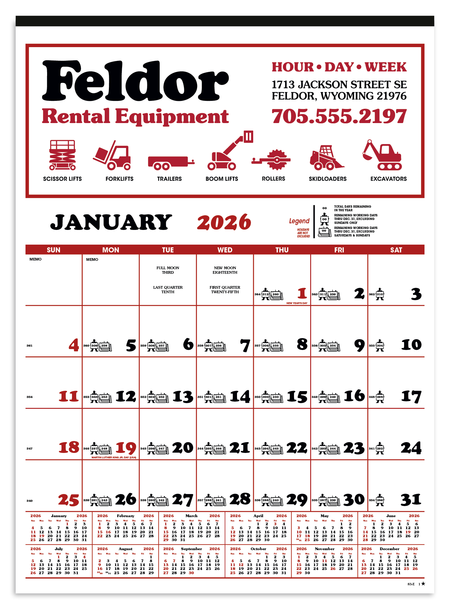 Skinner & Kennedy® Contractor's 12-Sheet Calendar 3