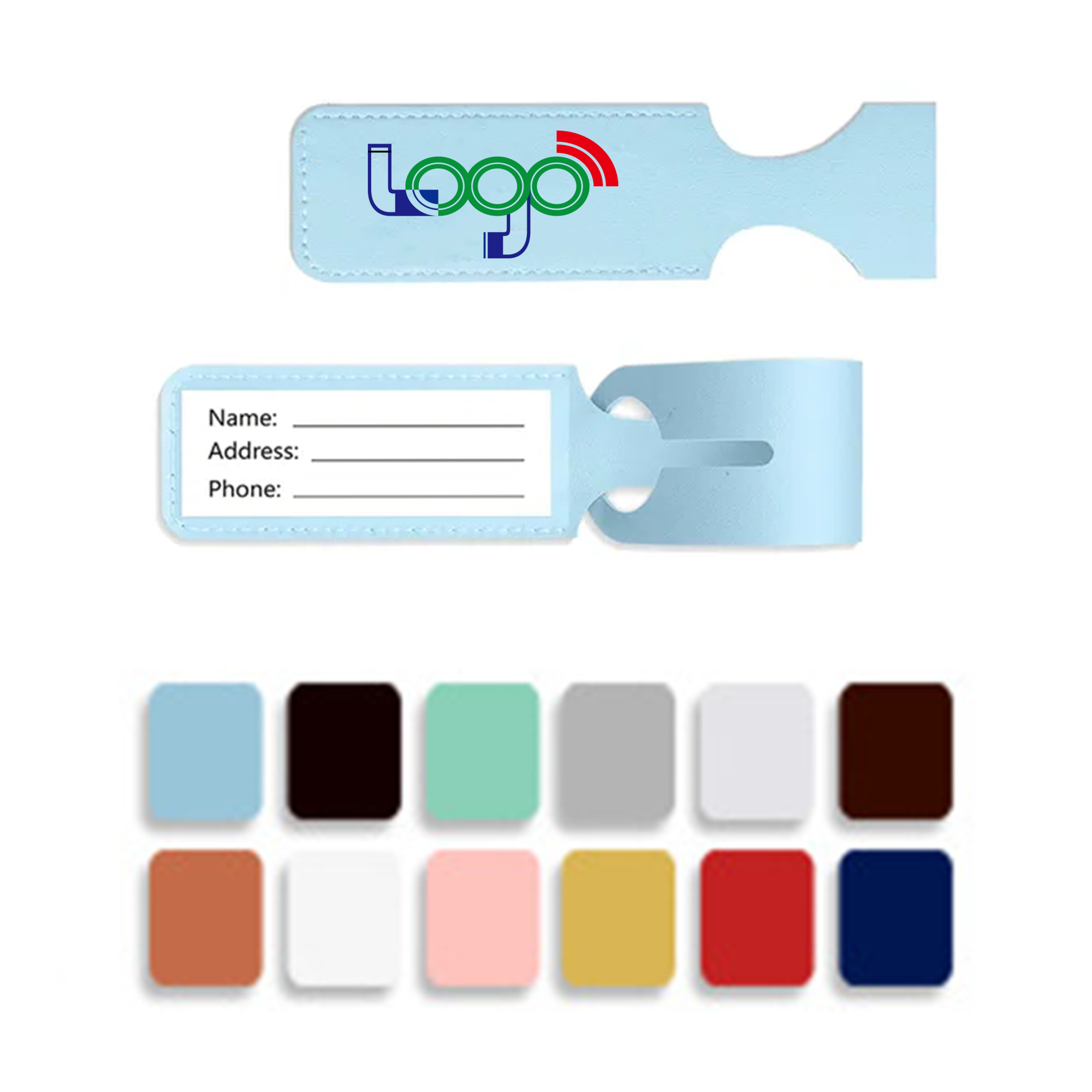 Customizable PU Leather Luggage Tag 2
