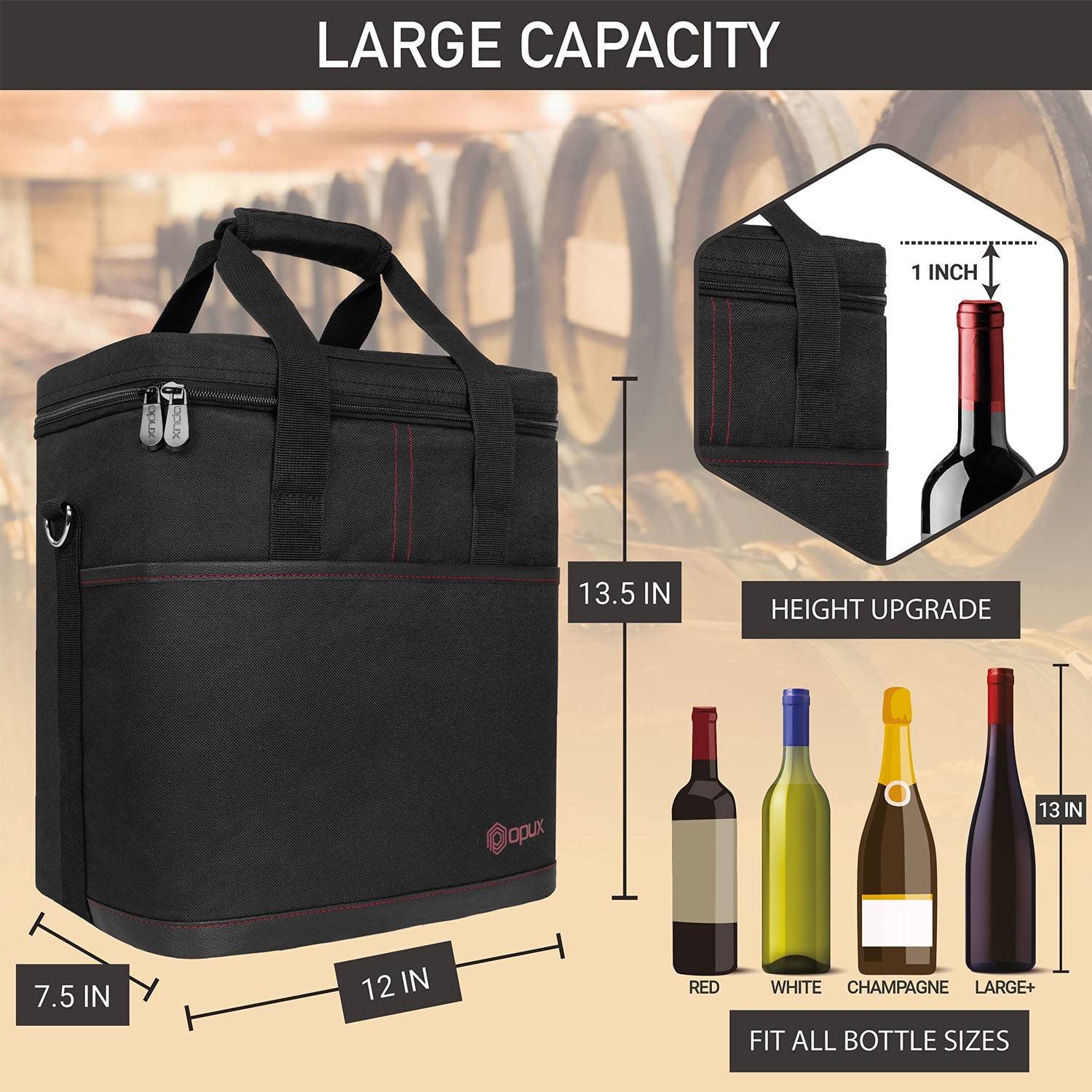 6 Wine Bottle Carrier Tote-Insulated Padded 9