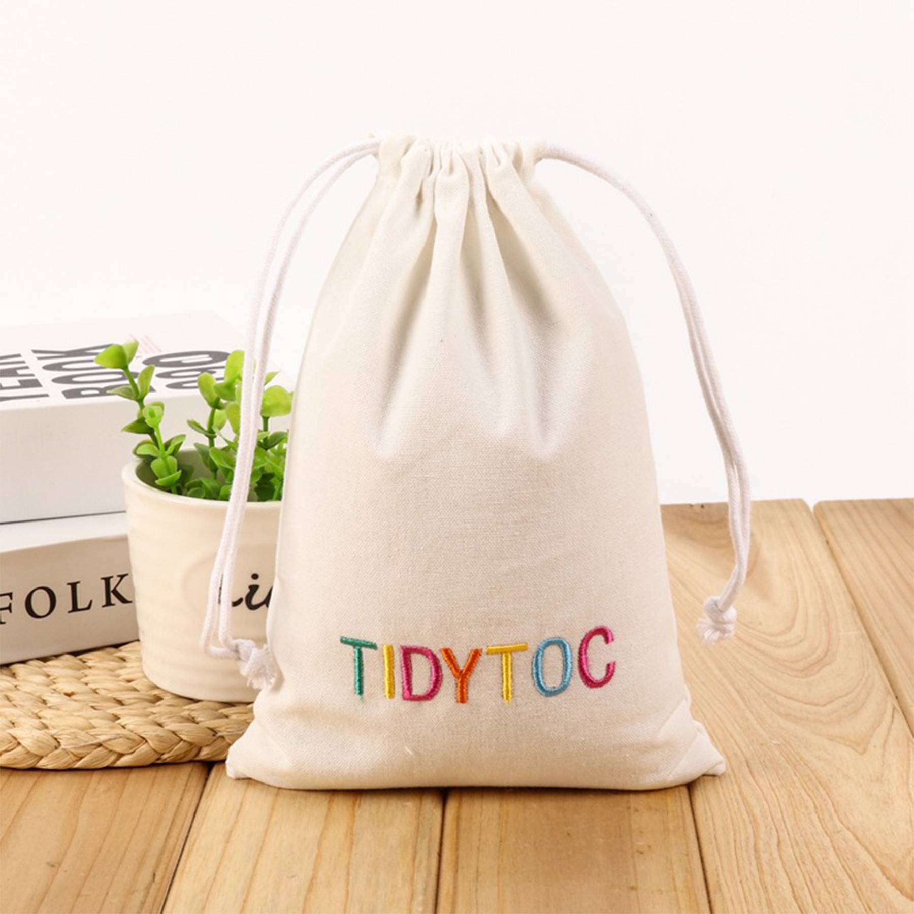 Reusable Canvas Drawstring Bags 4
