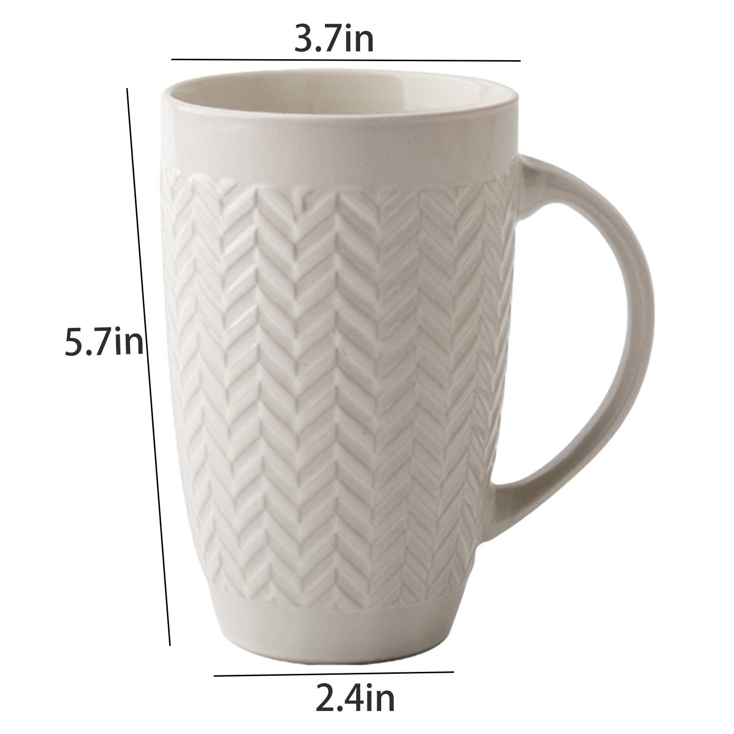21oz Embossed Pattern Large Capacity Ceramic Mug 4