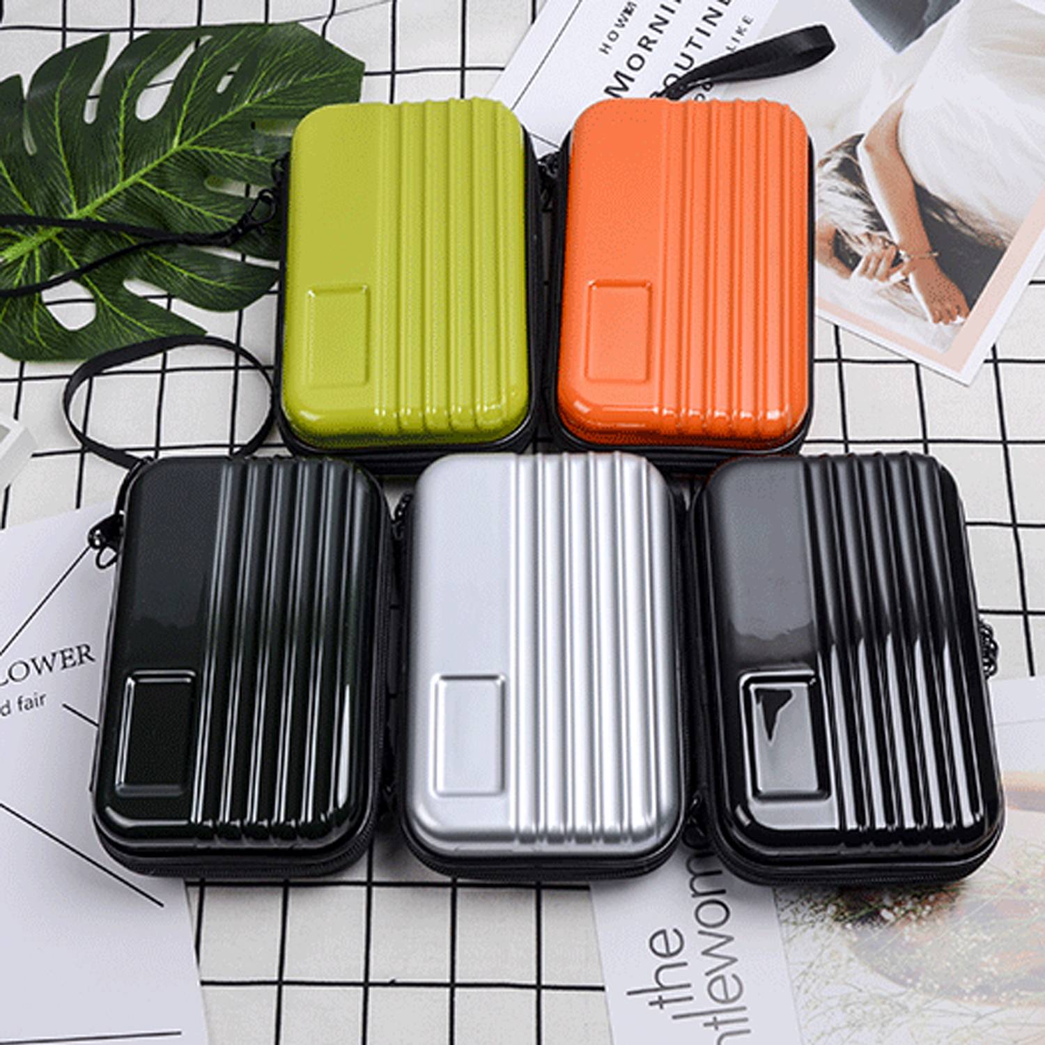 Hard Shell Cosmetics Case Carrying Mini Crossbody Bag 7
