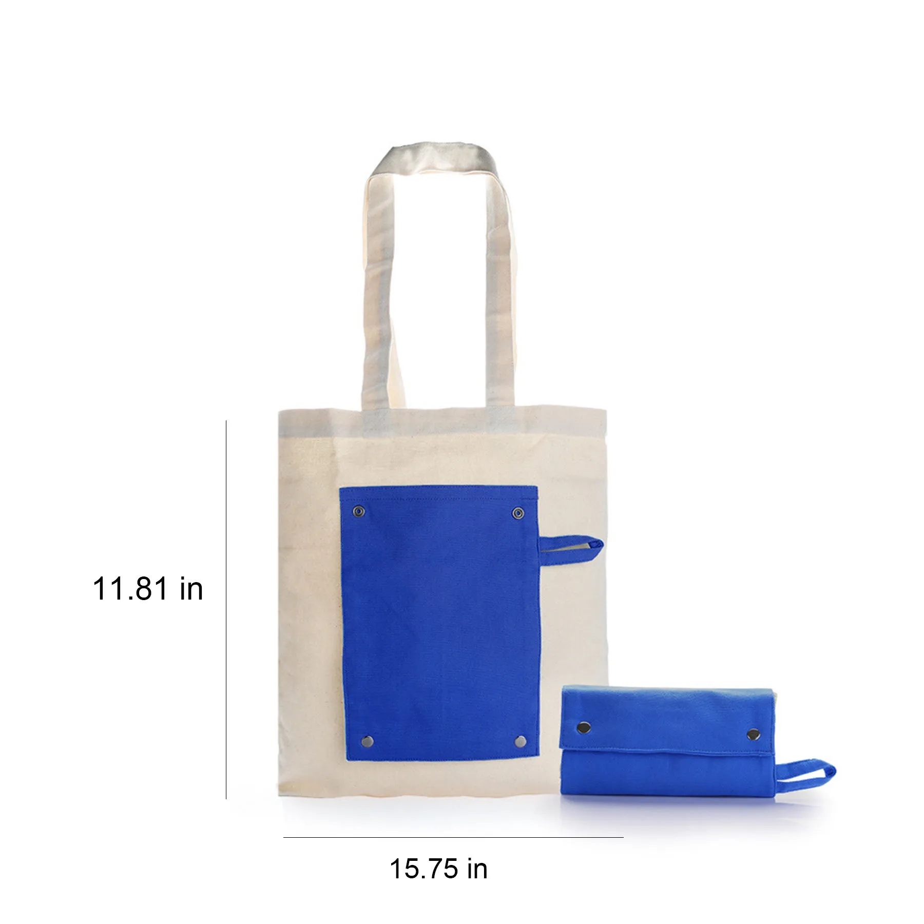Foldable Portable Canvas Shopping Bag, custom tote bag with logo imprint 5