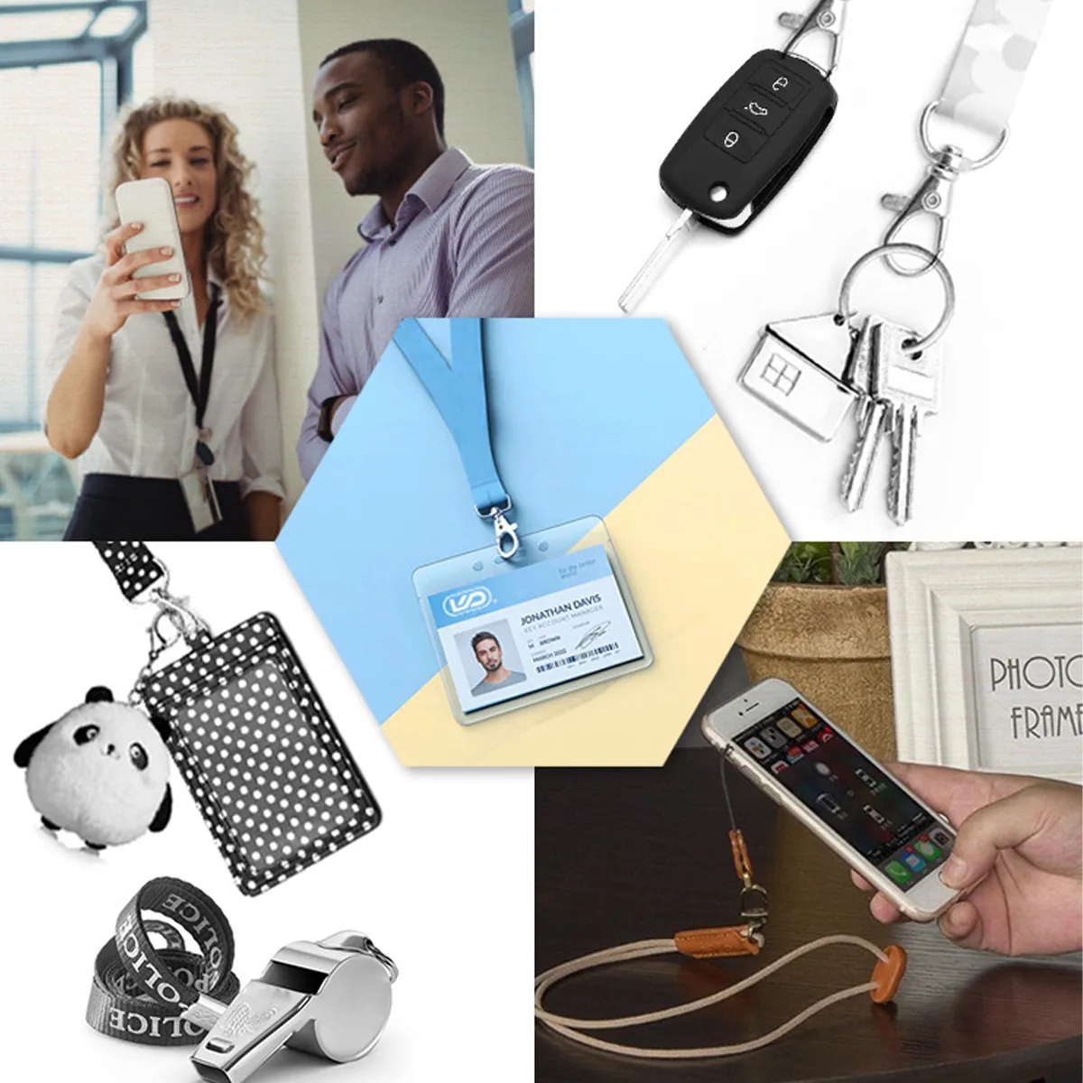 Eco Cork Lanyard With Metal Swivel Hook For ID Badges 4