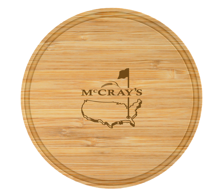13.5" Round Bamboo Cutting Board with Juice Groove 2