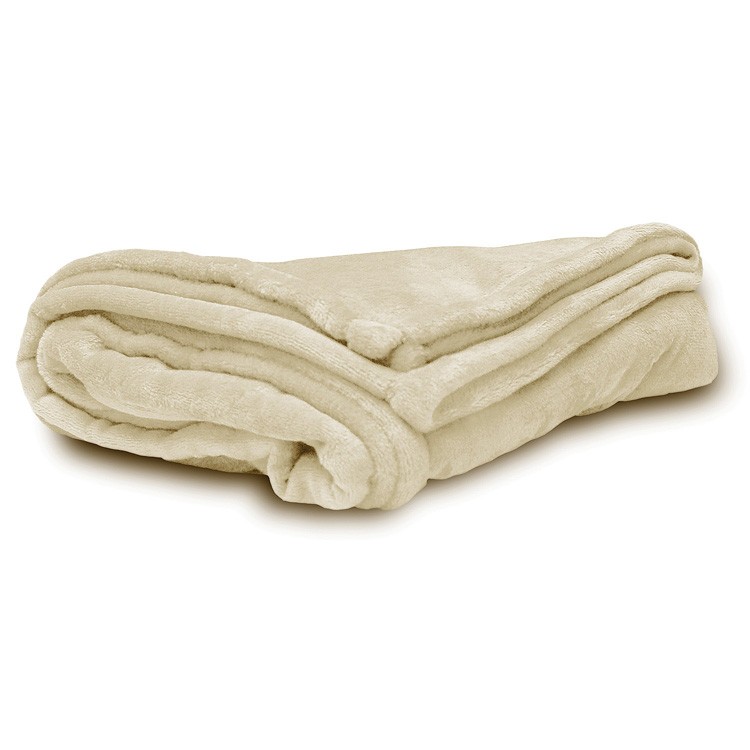 Ivory Micro Fleece Throw Blanket 1