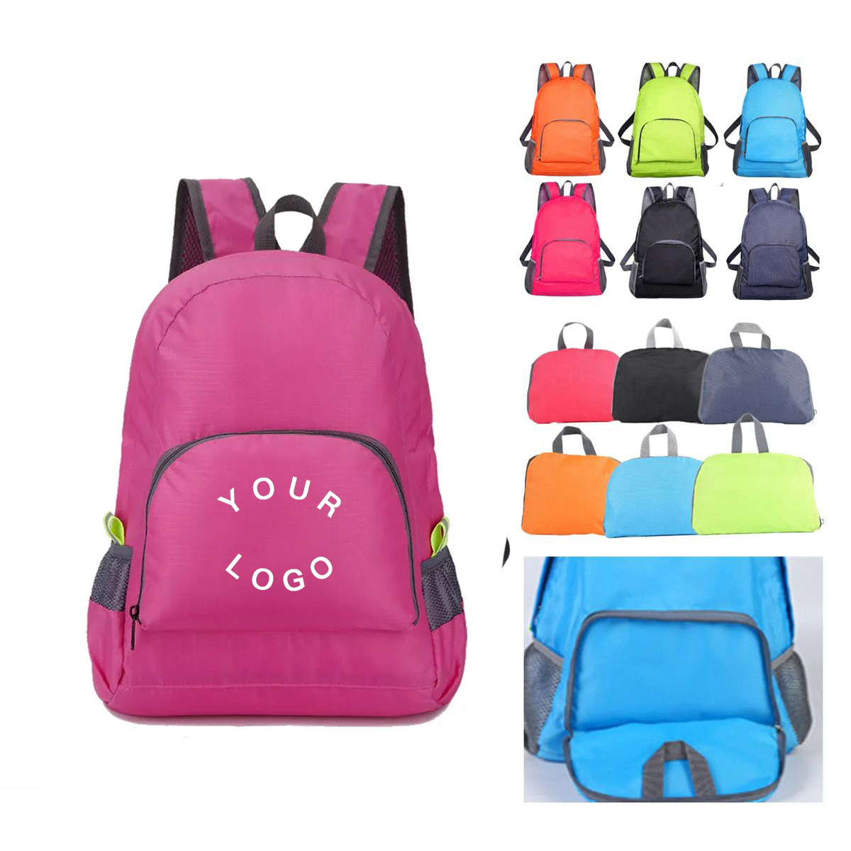 Compact Hiking Backpack with Metal Zippers and Storage 3
