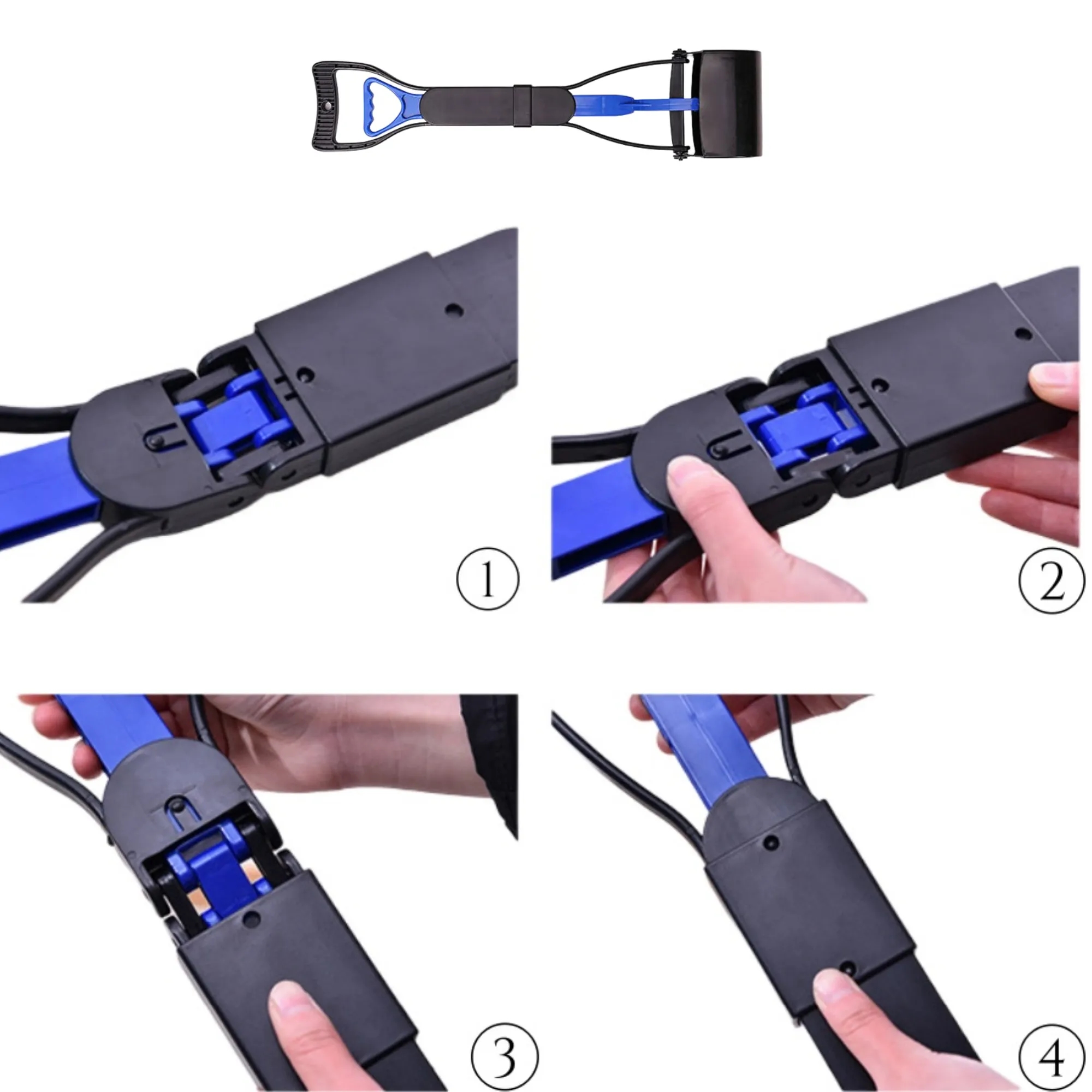 Foldable Long-Handled Pet Pooper Scooper With Trash Bag 8
