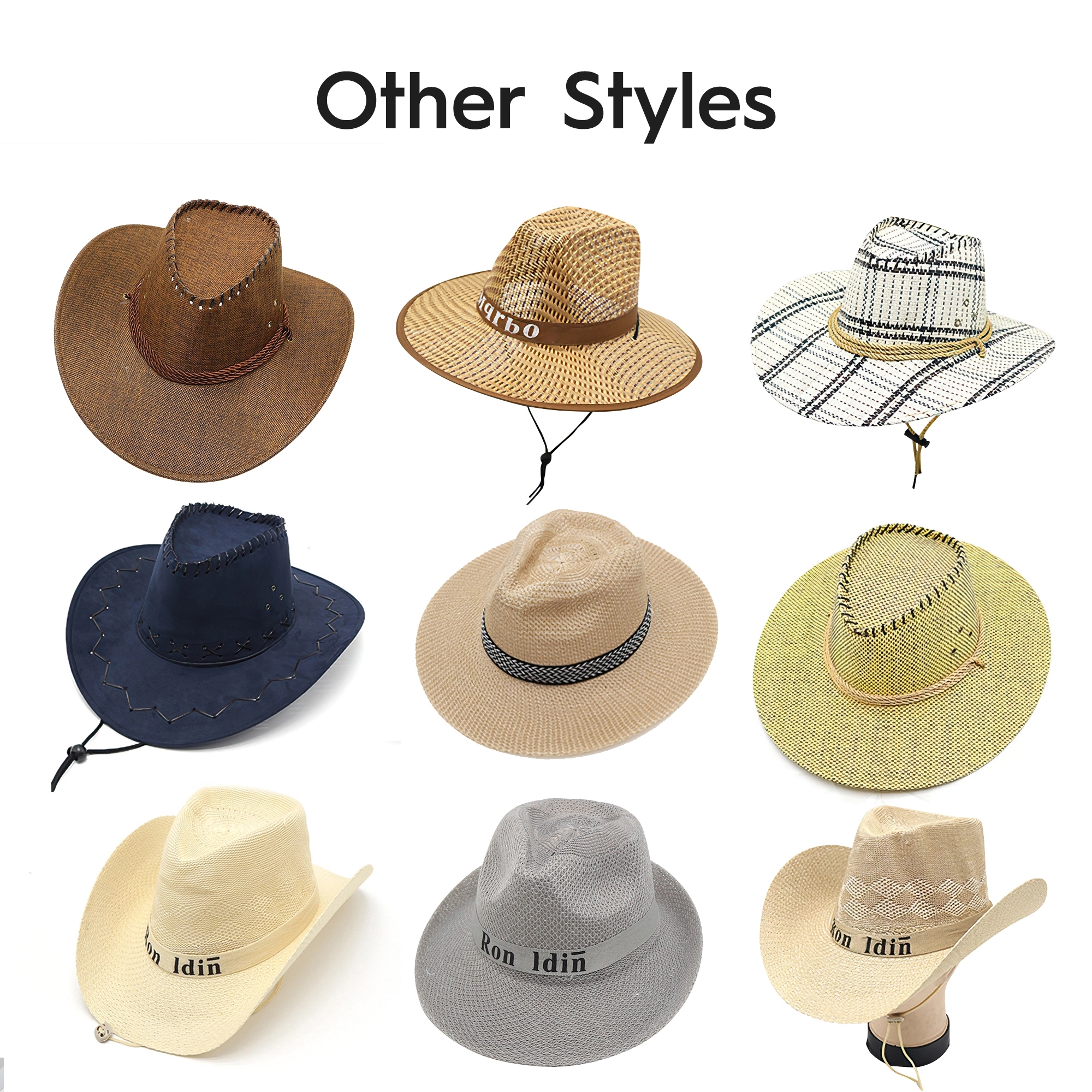 Adult Western Straw Cowboy Hat With Hatband 4