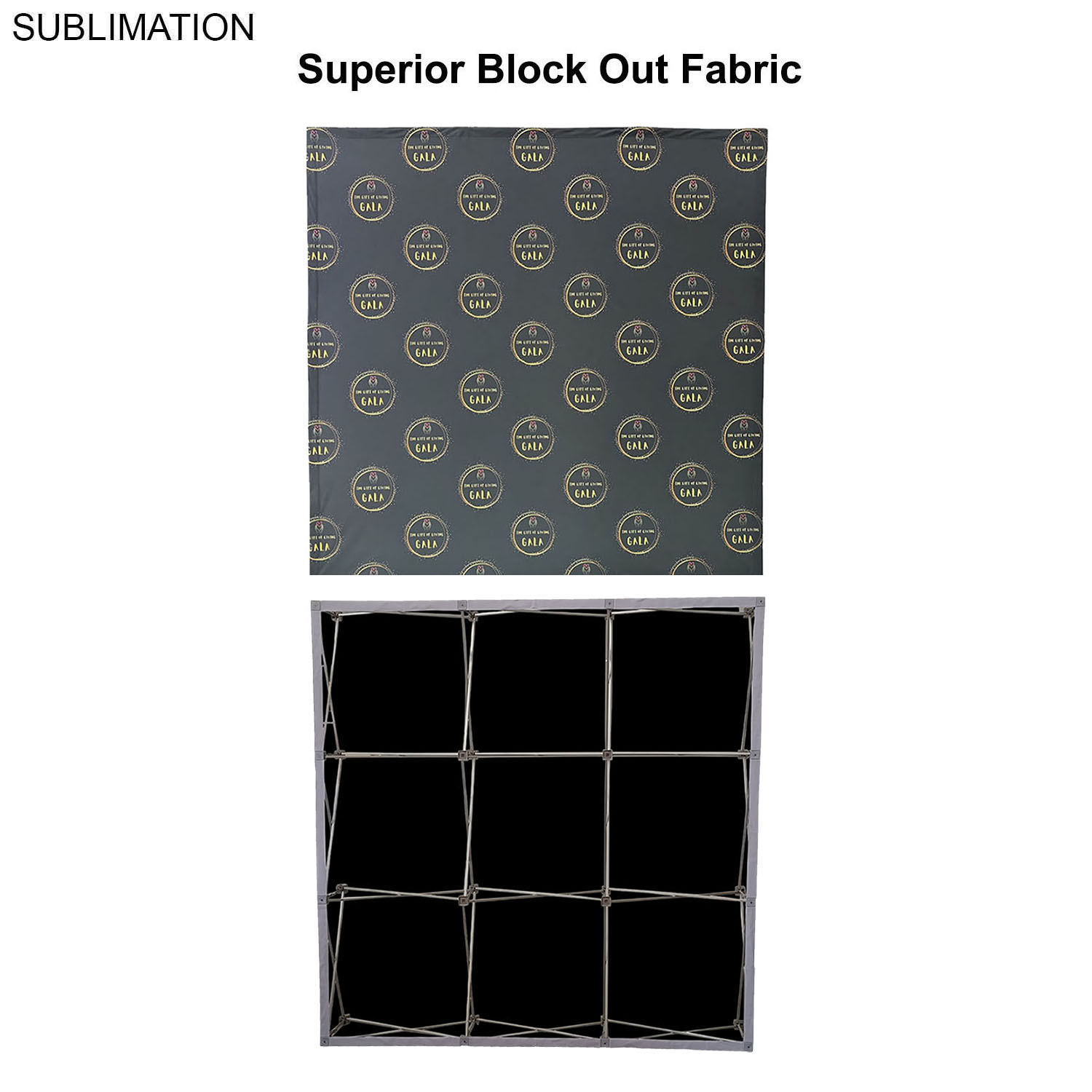 7.5' Straight Wall Full Height Tension Fabric Pop-up Display, Superior Block Out Fabric, NO SETUP 6