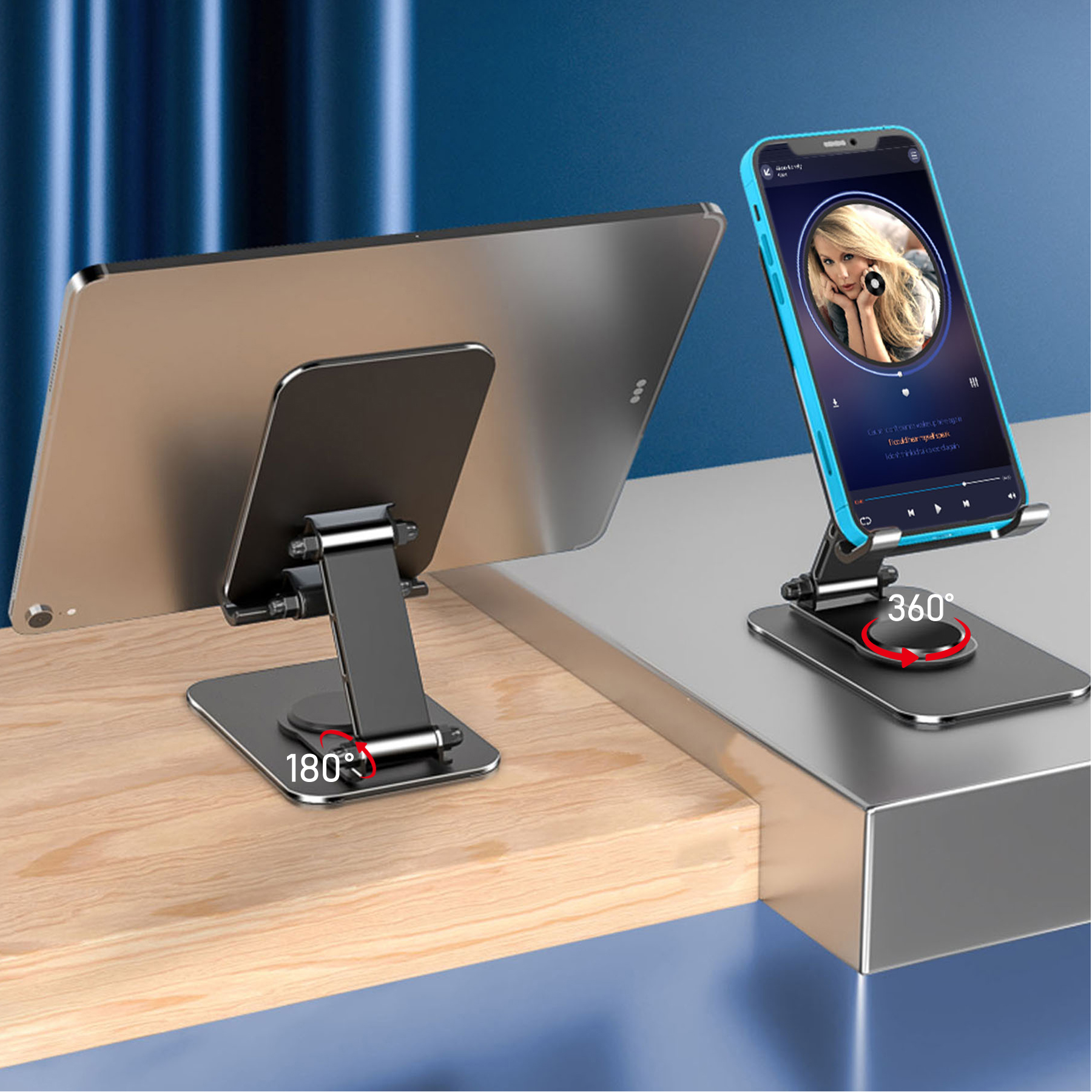 360° Rotating Folding Metal Phone Stand 5
