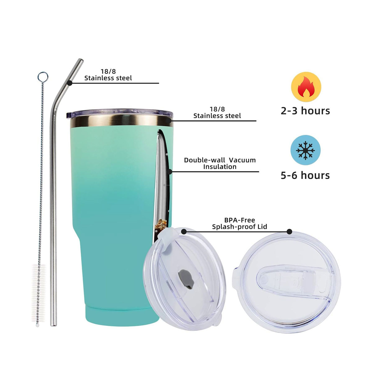 30 Oz Stainless Steel Insulated Travel Mug-Gradient 6