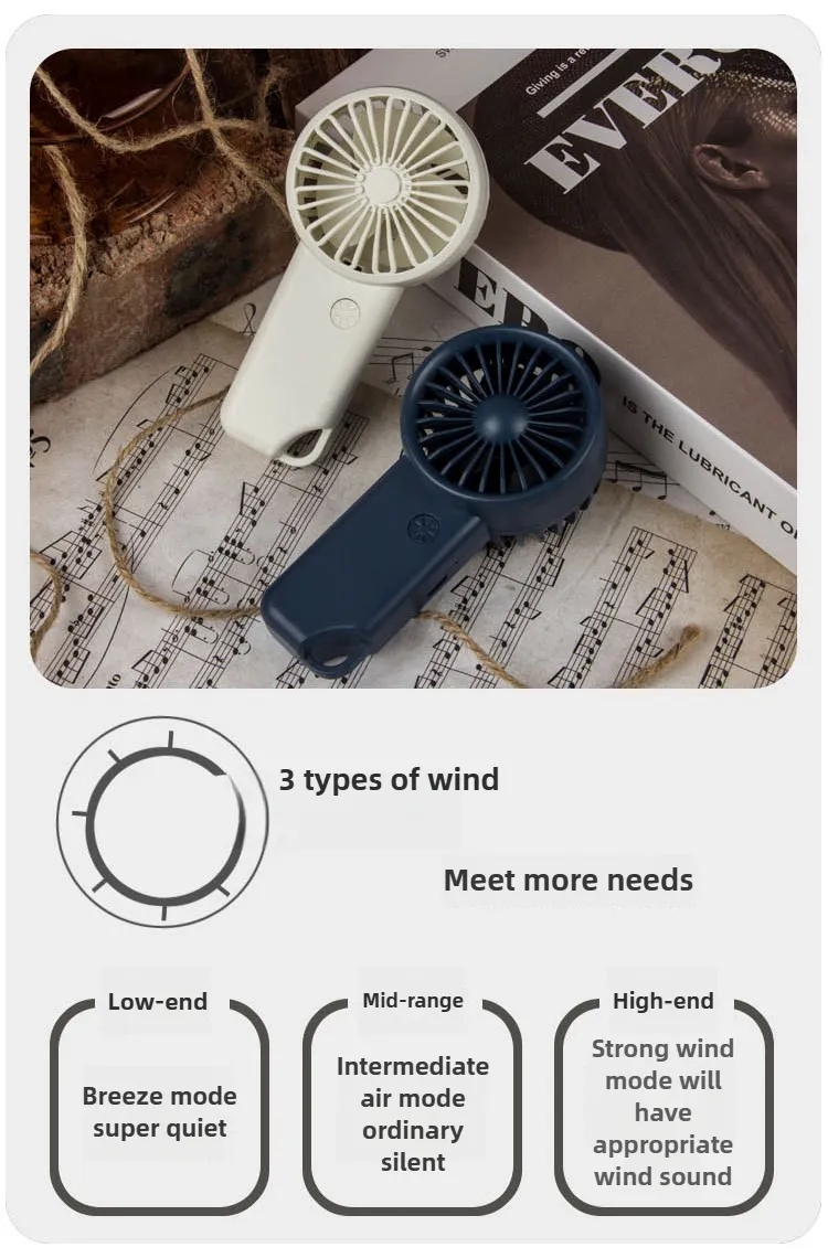 Wholesale Mini USB Fan With Carabiner Rechargeable 2
