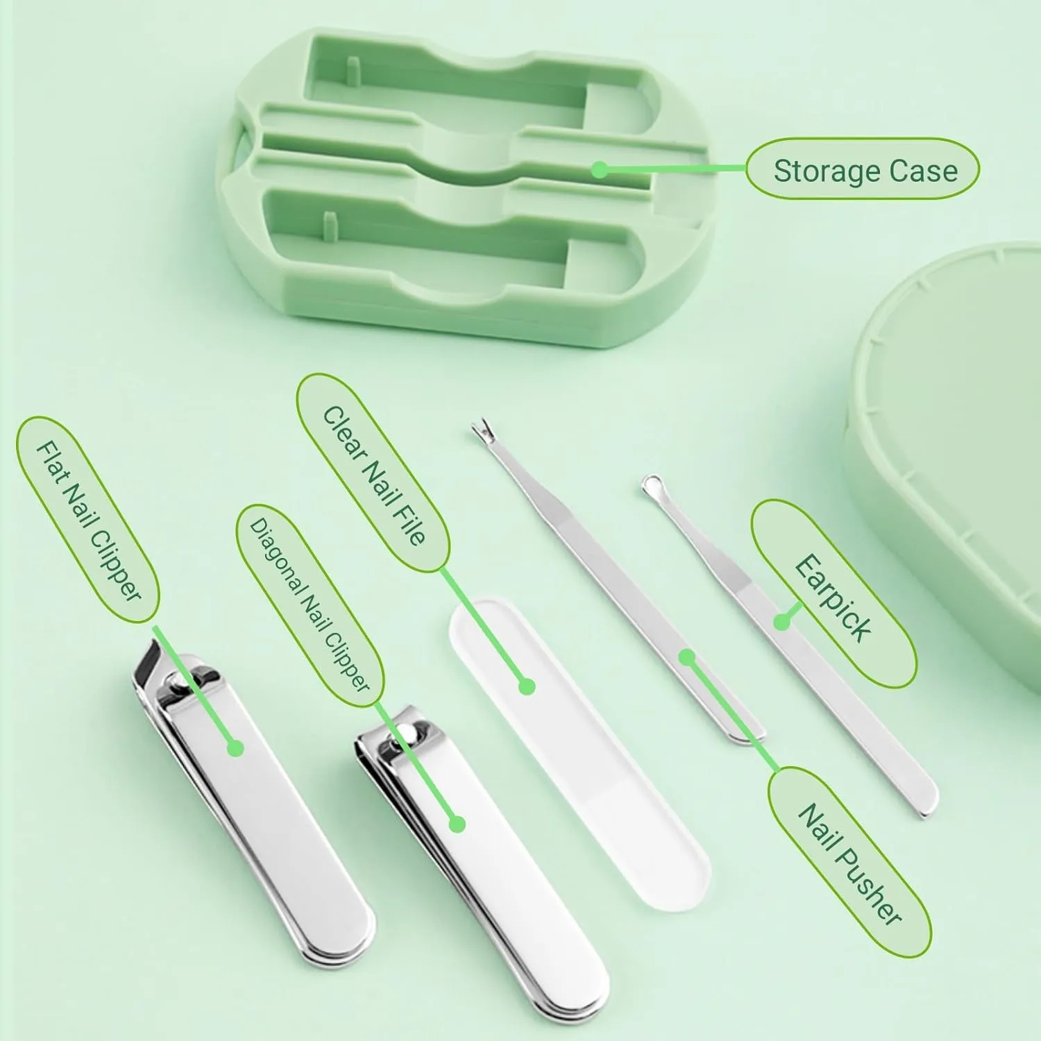 5PCS Stainless Steel Nail Clipper And Care Tool Set 2