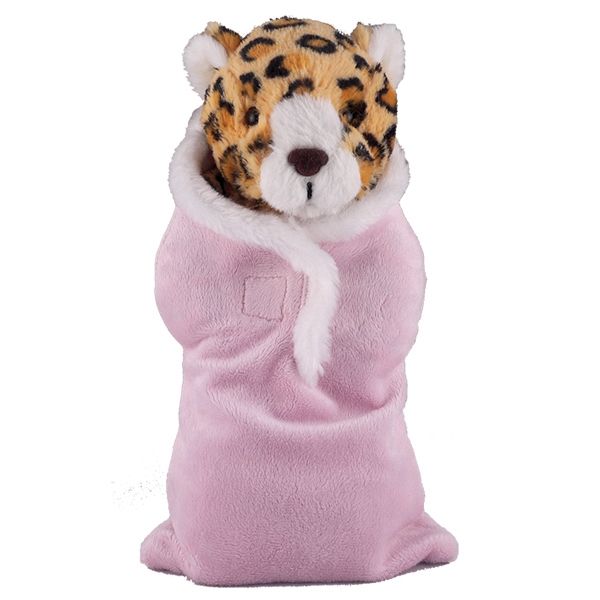 Soft Plush Leopard in Baby Sleep Bag Stuffed Animal