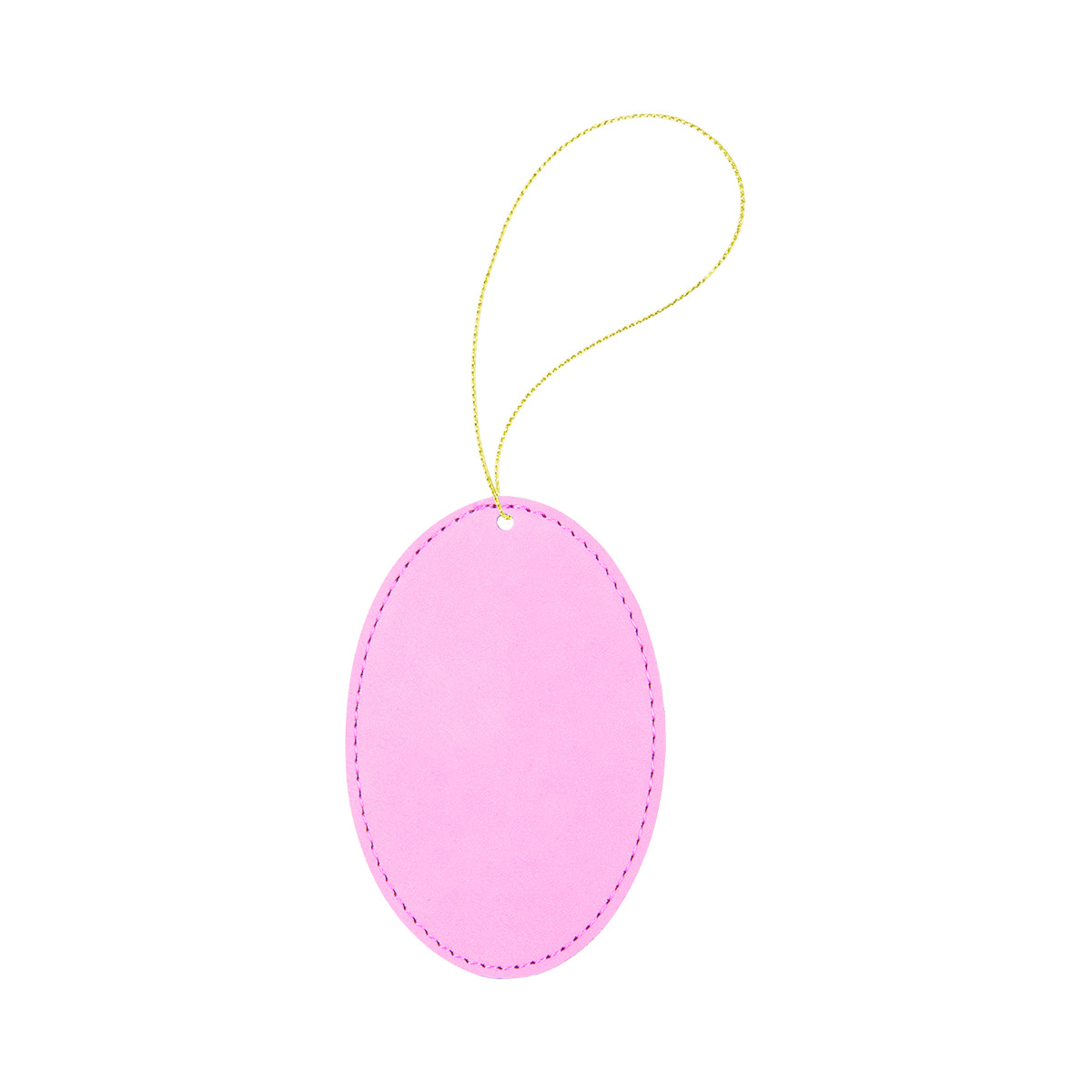 Pink Leatherette Oval Ornament 3