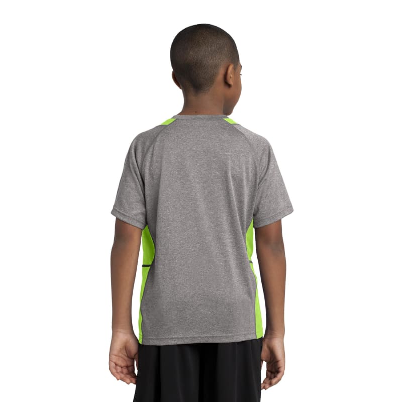 Sport-Tek Youth Heather Colorblock Contender Tee. 50