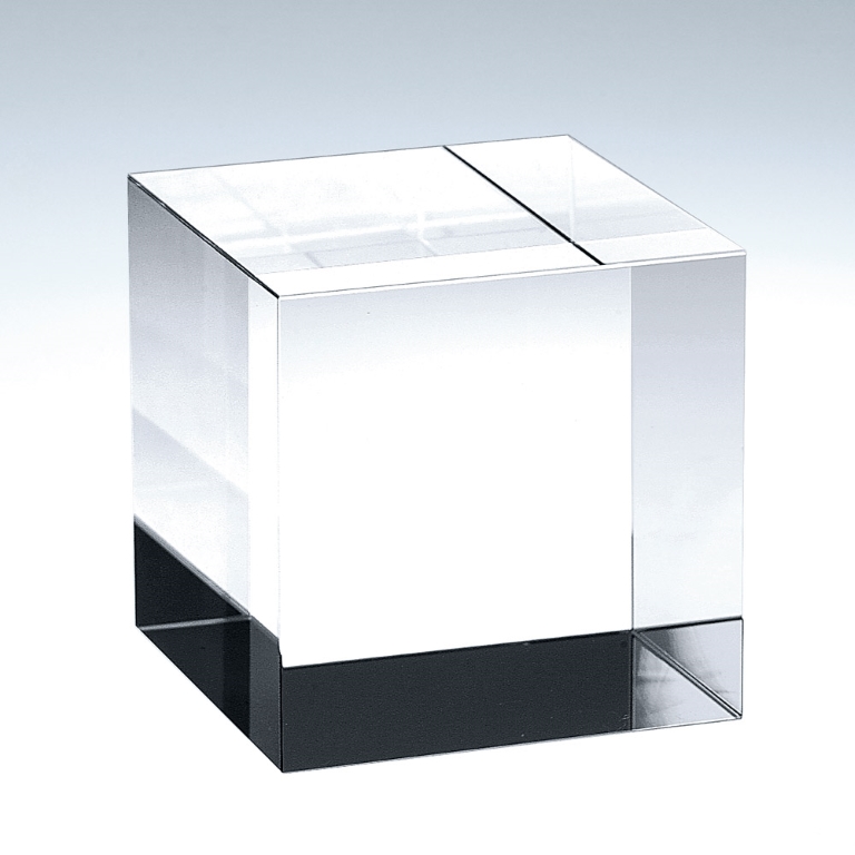 Straight Cube Optic Crystal Paperweight | X Large Award