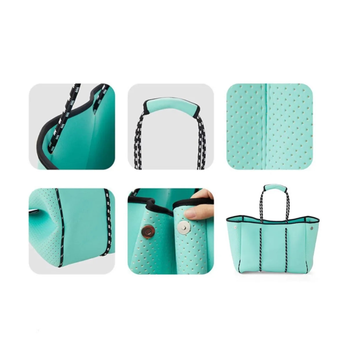 Large Neoprene Beach Tote Bag With Rope Handles 3