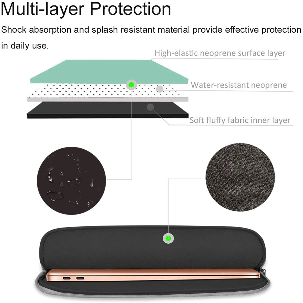 14" Neoprene Laptop Sleeve  with Handle 3
