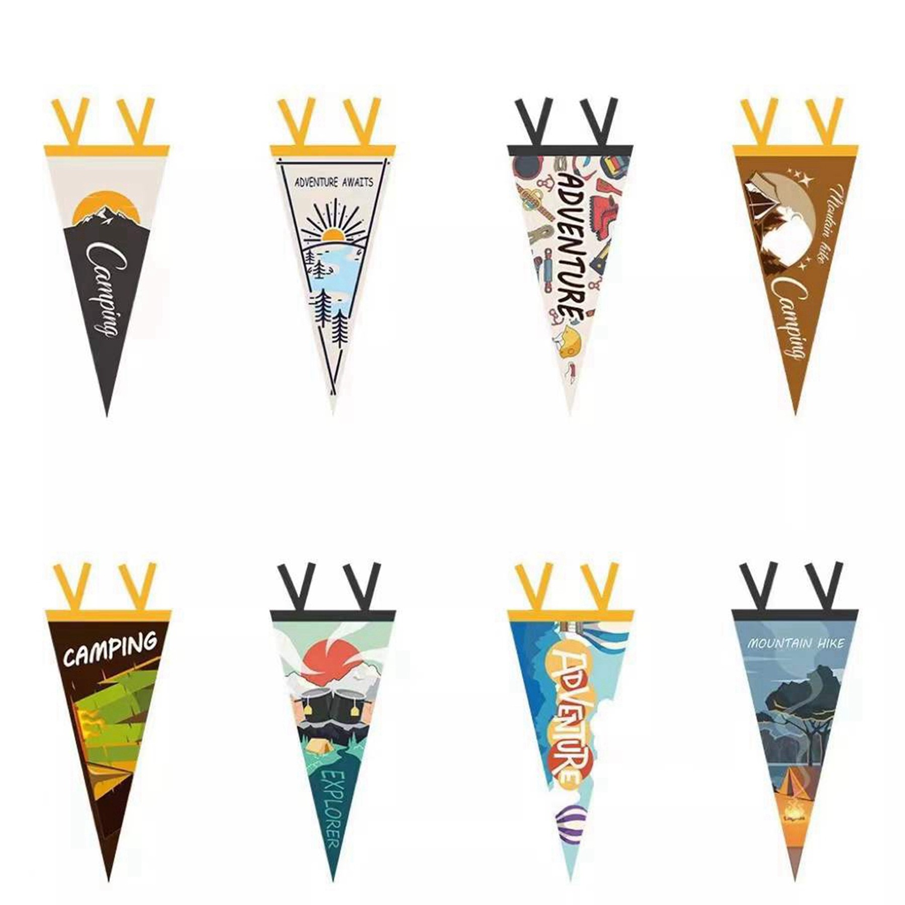 Custom Full Color Felt Pennant Triangle Flags 4