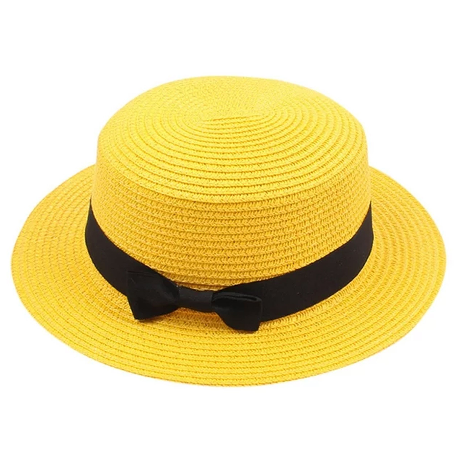 Summer Bow Tie Straw Visor Sun Hat 3