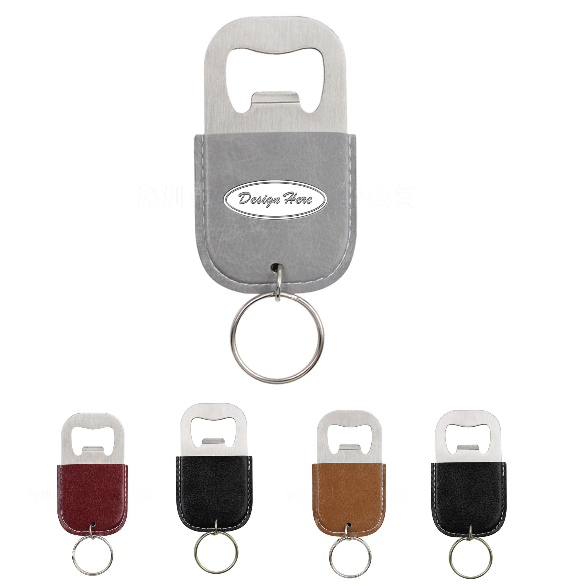 Durable PU Leather Keychain with Beer Bottle Opener 6
