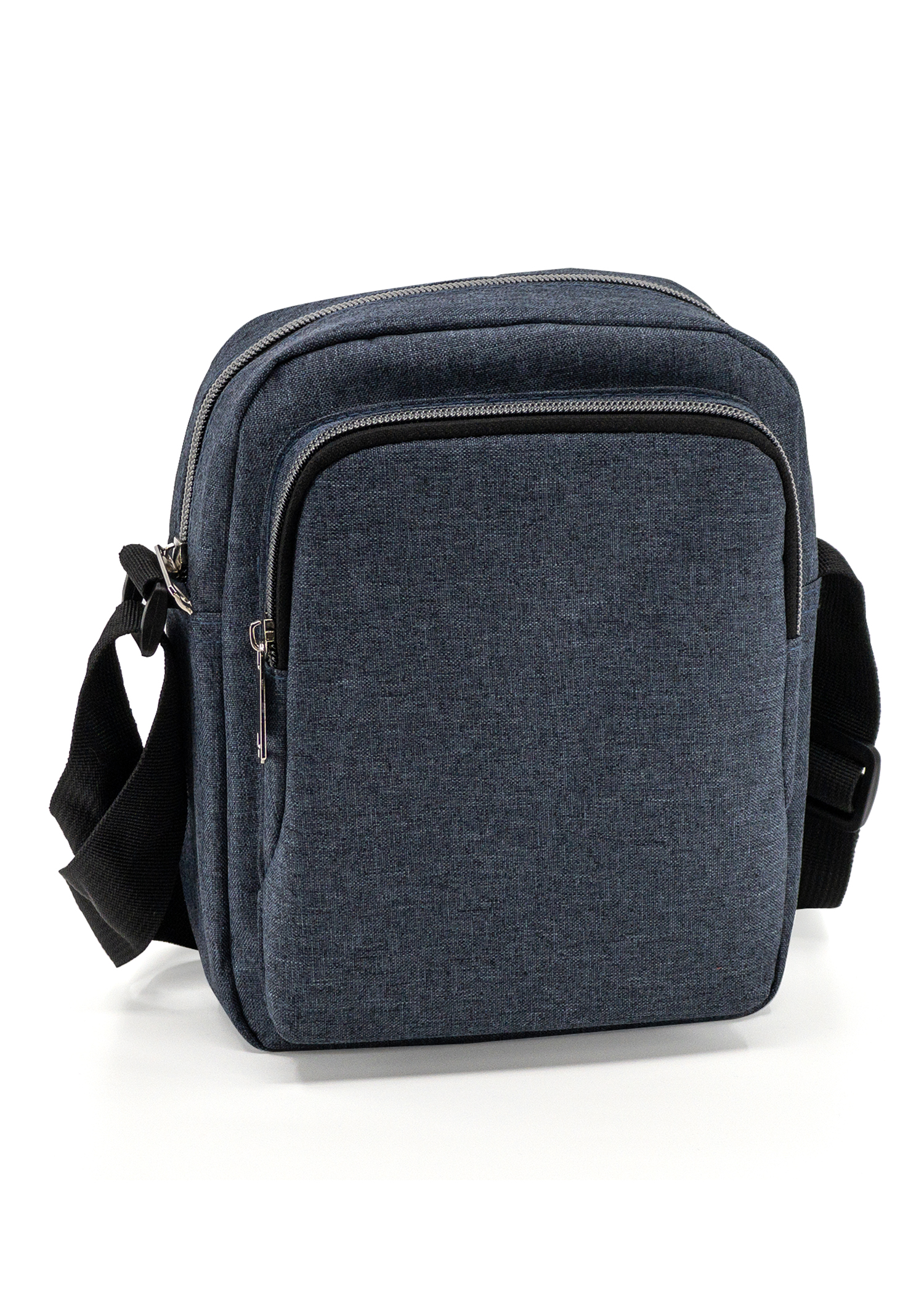 Heathered Three-Zipper Crossbody Sling Bag 4