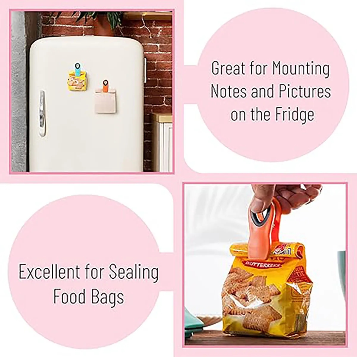 For Food Packaging Magnetic Bag Clips Mini Fridge Magnets 2