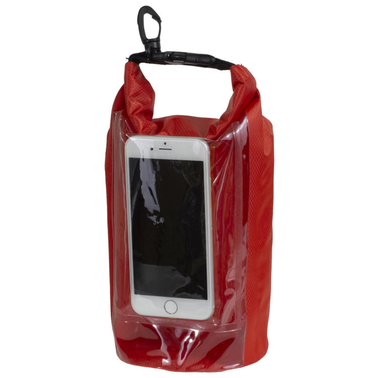 7" W x 11" H "The Navagio" 2.5 Liter Water Resistant Dry Bag With Clear Pocket Window 35