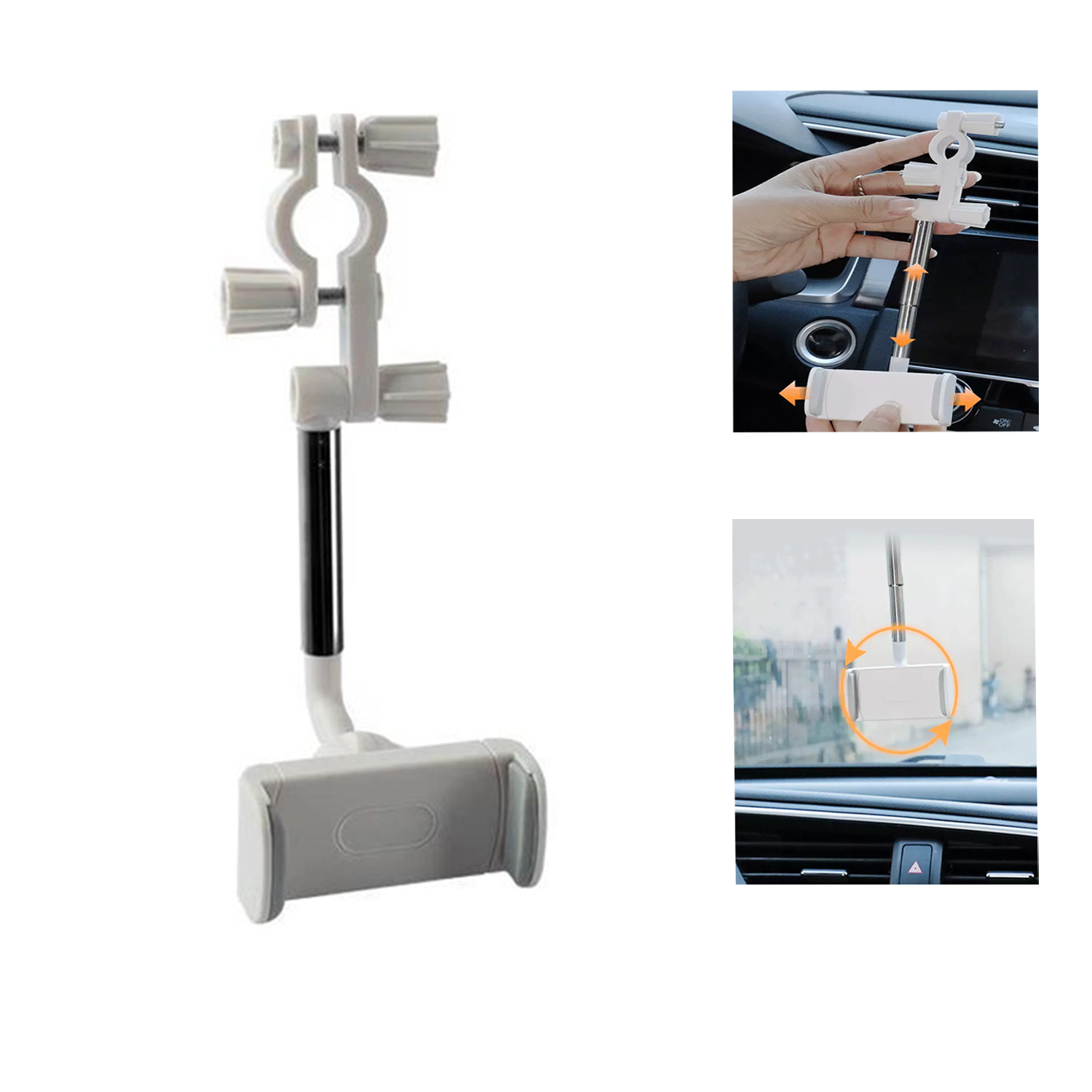 360 degree rotation rearview mirror phone holder for car 3