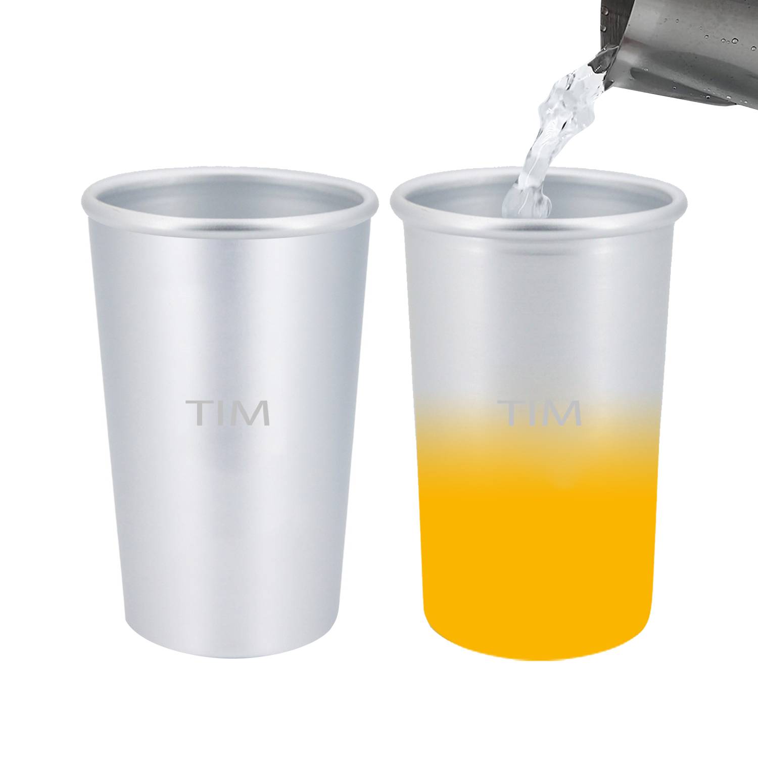 18 Oz. Temperature Sensitive Color-Changing Aluminum Cup