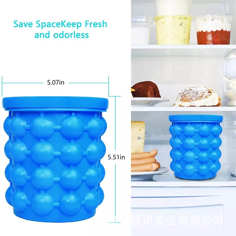 2 in 1 Silicone Ice Bucket Ice Mold / Lid 9