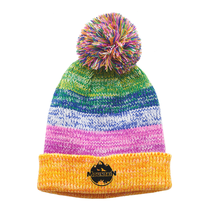 Colorful Knit Pompom Winter Beanie 3