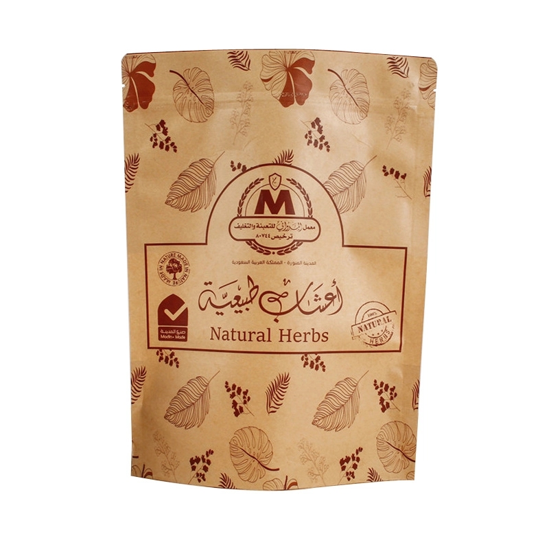 Custom Printed Zip Lock Kraft Stand Up Bags with Window 8