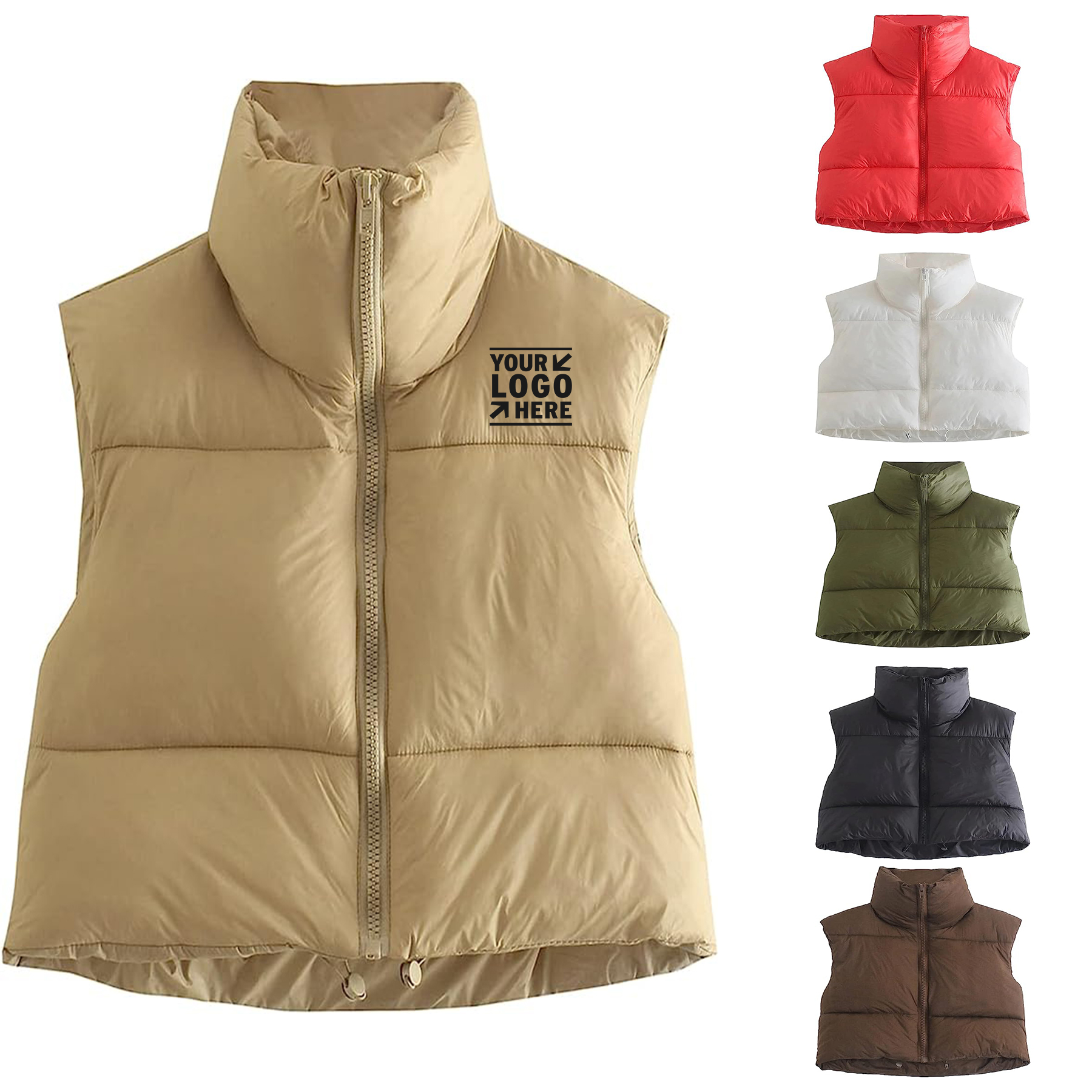 Women's Winter Warm Padded Crop Vest 2