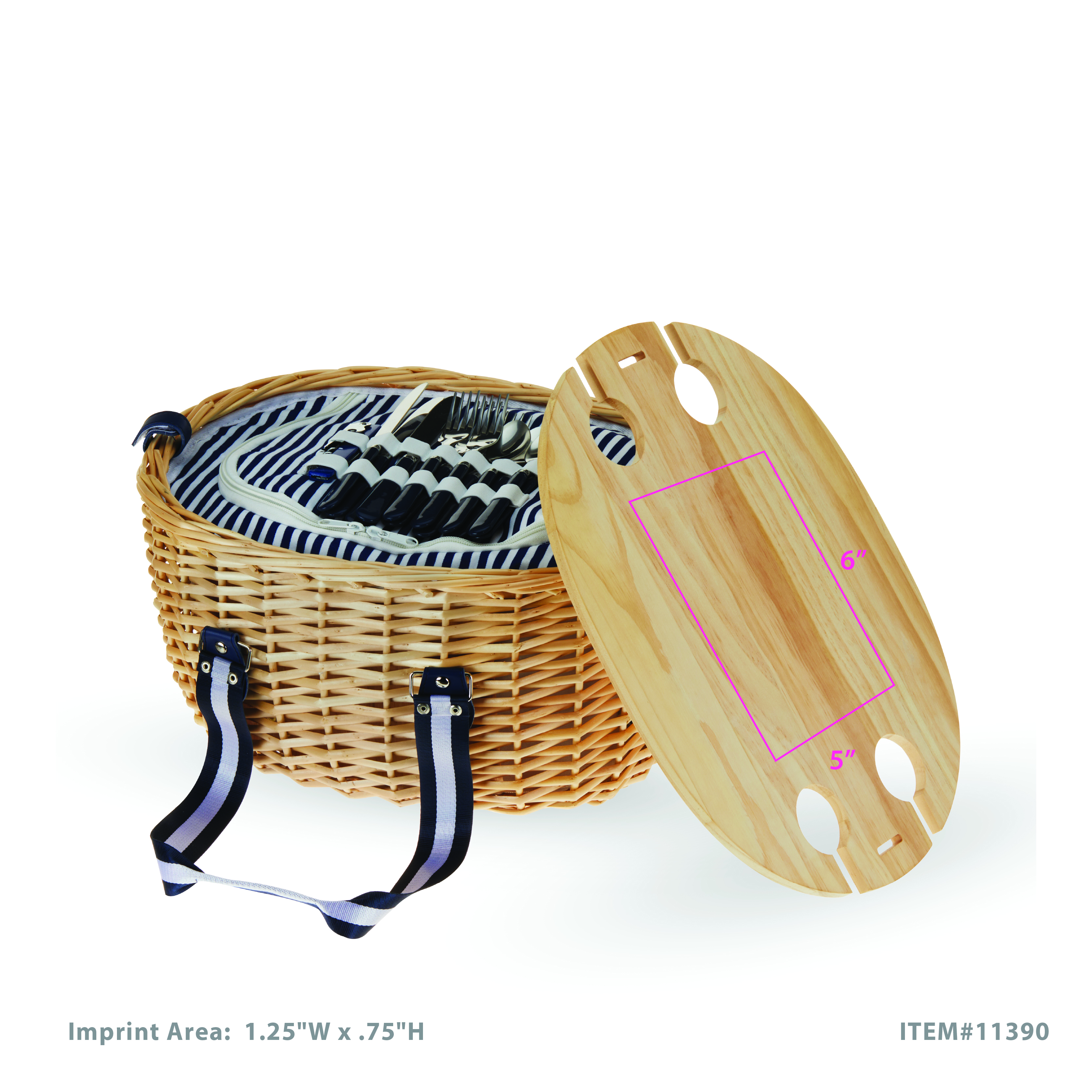 Twine Living® Central Park Willow Picnic Basket Set for Four 3