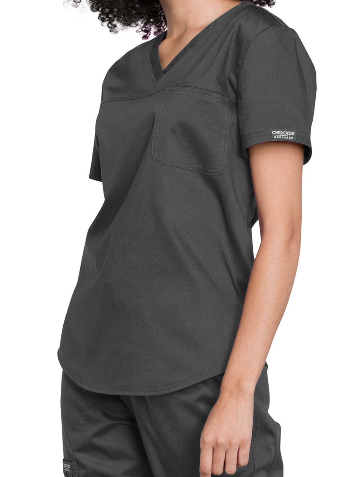 Cherokee - Workwear Revolution - Women's 1-Pocket Tuckable V-Neck O.R. Top 18