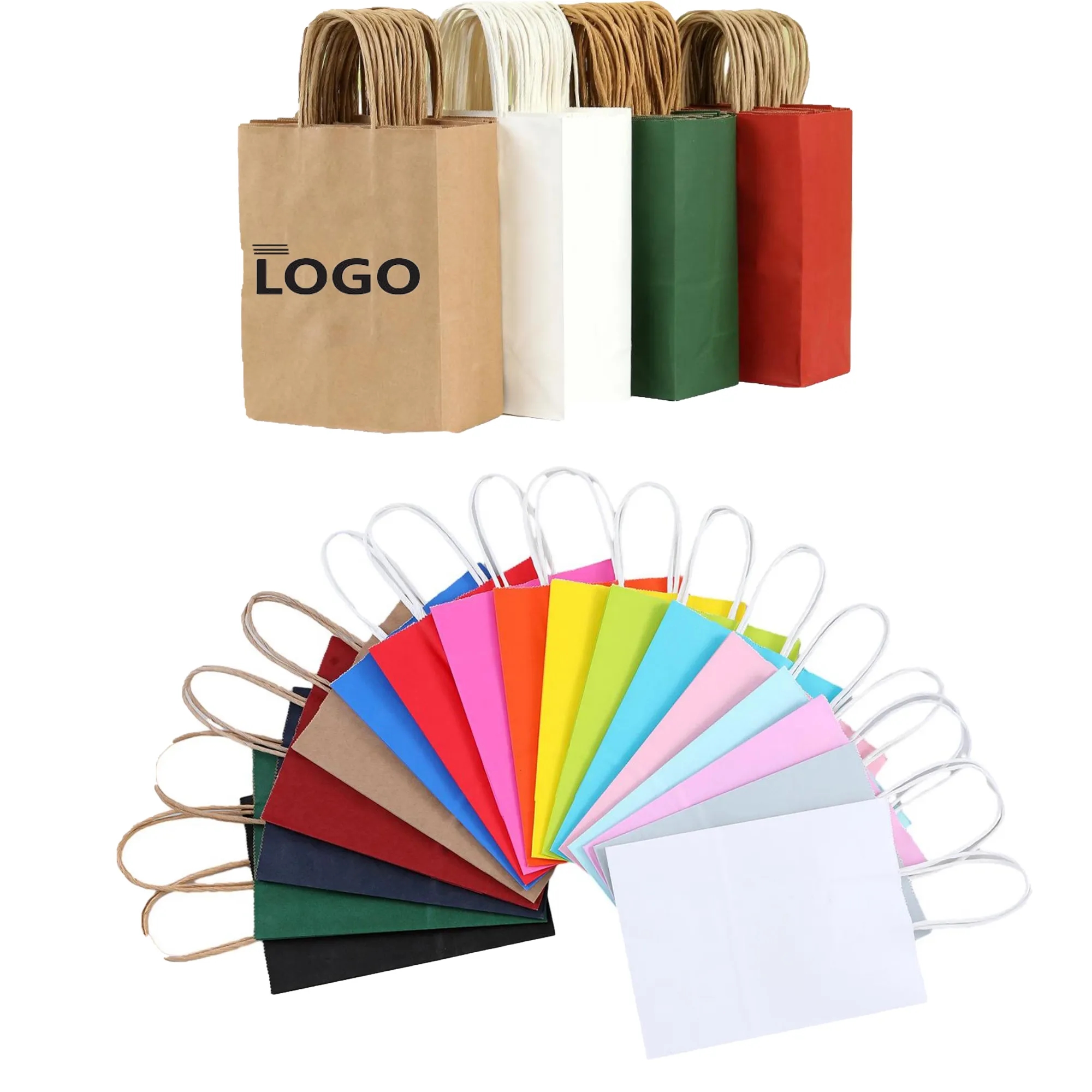 Kraft Paper Shopper Tote Bag MOQ 100PCS 3