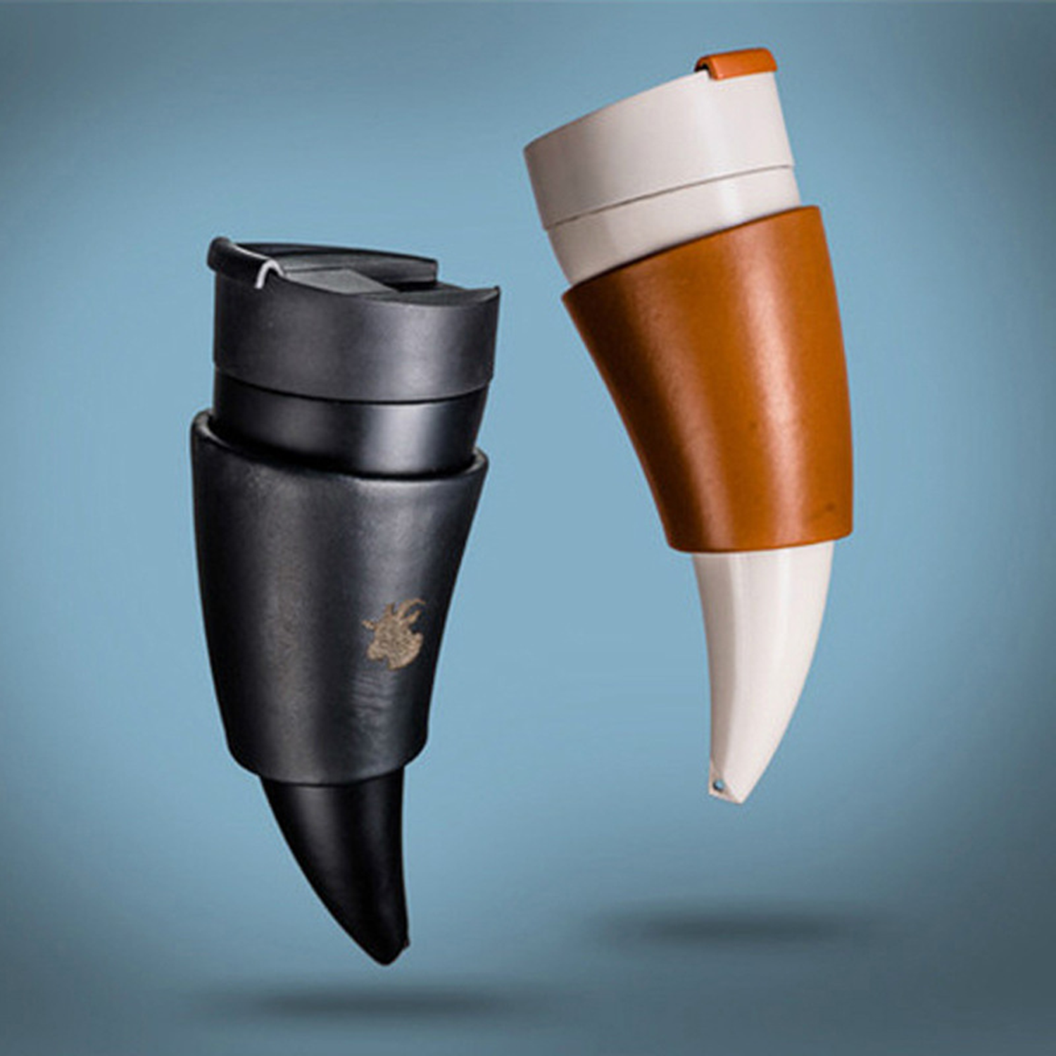 Stainless Steel Horn Shaped Cup with Carry Strap 2