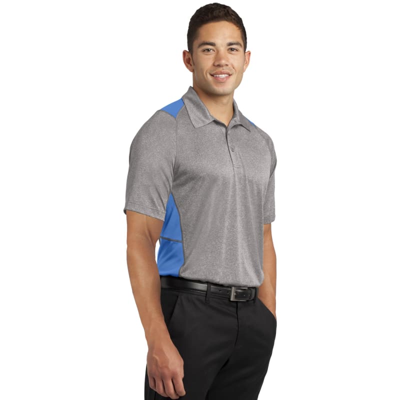 Sport-Tek Heather Colorblock Contender Polo. 14