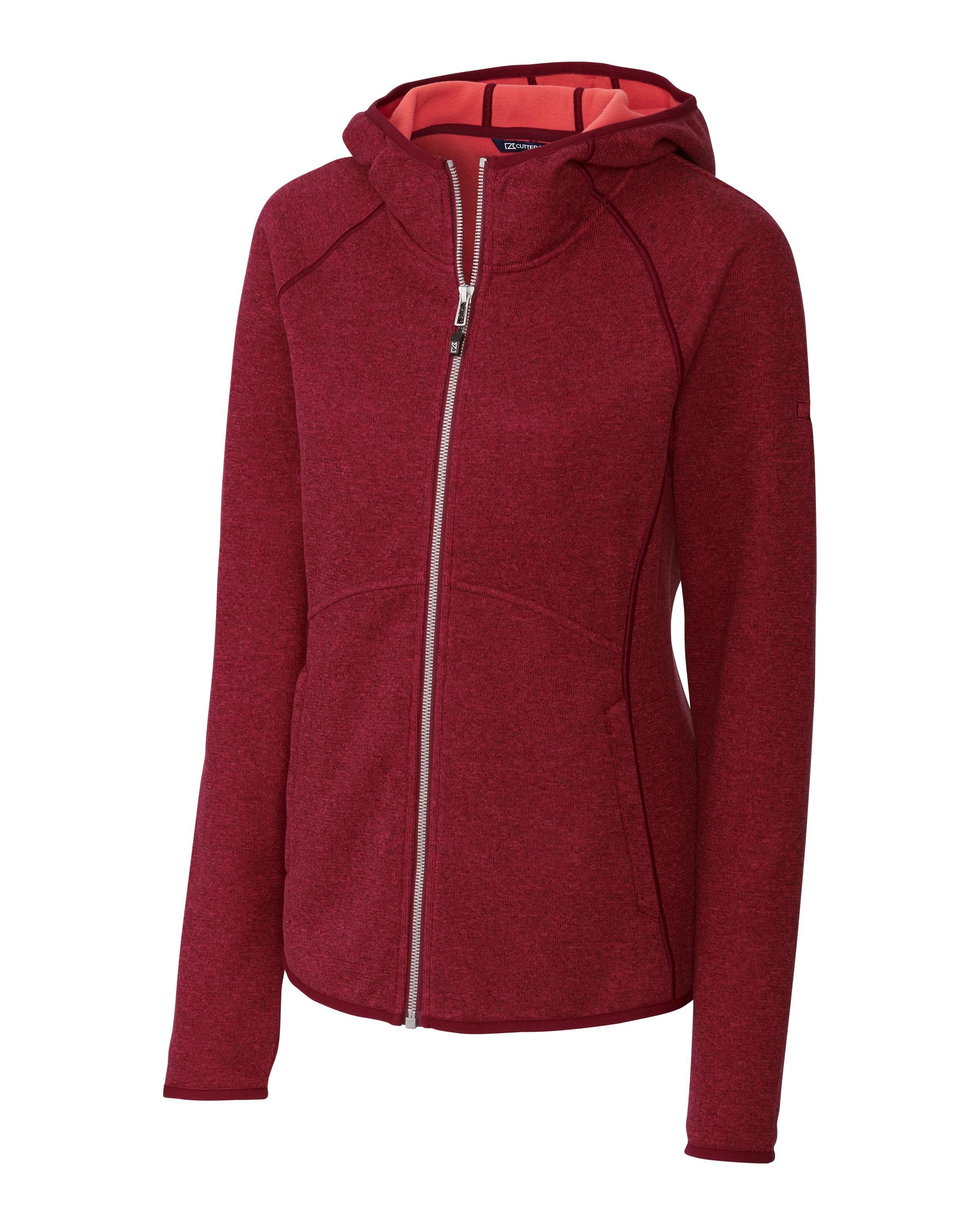 Cutter & Buck Mainsail Sweater-Knit Womens Full Zip Hooded Jacket 28