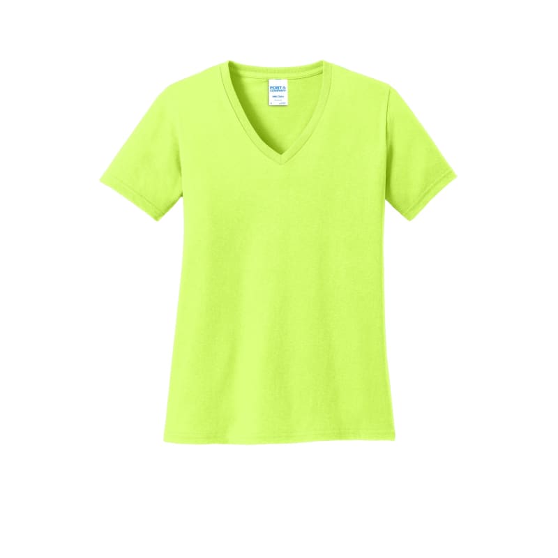 Port & Company Women's Core Cotton V-Neck Tee. 18